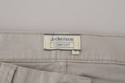 Jeckerson Elegant Gray Cotton Blend Pants