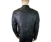 Burberry Men's Black Leather Diamond Quilted Biker Jacket