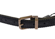 Dolce & Gabbana Elegant Blue Leather-Cotton Blend Men's Belt