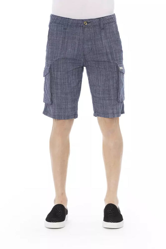 Blue Cotton Men's Cargo Short