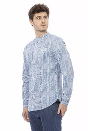 Baldinini Trend Light Blue Cotton Men Shirt