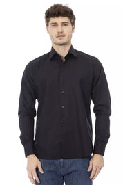 Baldinini Trend Black Cotton Men Shirt