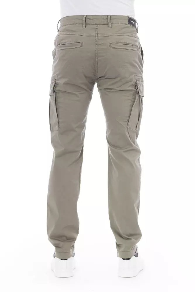 Baldinini Trend Beige Cotton Men Cargo Trouser