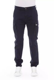 Baldinini Trend Blue Cotton Men's Cargo Trousers