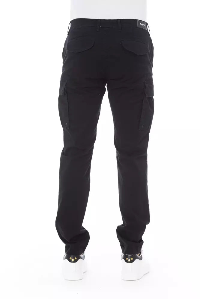 Baldinini Trend Sleek Black Cargo Trousers - Stretch Cotton Blend