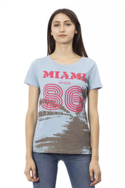 Trussardi Action Light Blue Cotton Women T-Shirt