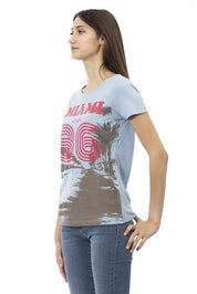 Trussardi Action Light Blue Cotton Women T-Shirt