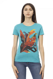 Trussardi Action Light Blue Cotton Women T-Shirt