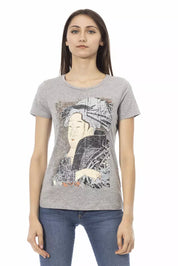 Trussardi Action Gray Cotton Women T-Shirt