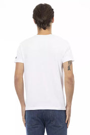 Trussardi Action Elegant V-Neck Tee with Chic Front Print