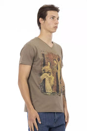 Trussardi Action Brown Cotton Men T-Shirt