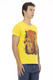 Trussardi Action Yellow Cotton Men T-Shirt