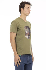 Trussardi Action Green Cotton Men T-Shirt