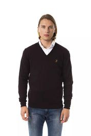 Uominitaliani Brown Merino Wool Men Sweater