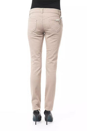 BYBLOS Beige Cotton Women Slim Pant