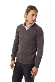 Uominitaliani Gray Merino Men Sweater