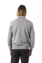 Uominitaliani Gray Wool Men Sweater