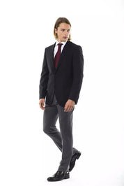 Uominitaliani Black Wool Mens Blazer