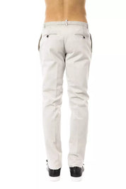 Uominitaliani Gray Cotton Men's Casual Pant