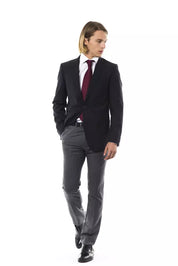 Uominitaliani Black Wool Mens Blazer