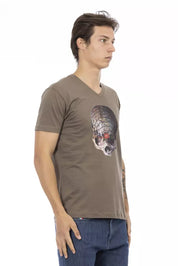 Trussardi Action Brown Cotton Men T-Shirt