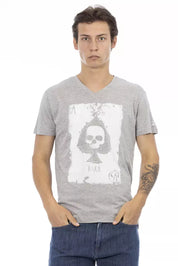 Trussardi Action Gray Cotton Men T-Shirt