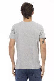 Trussardi Action Gray Cotton Men T-Shirt