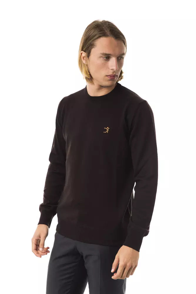 Uominitaliani Brown Merino Men Sweater