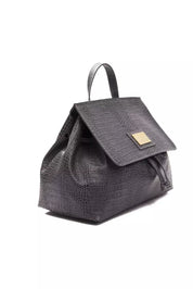 Pompei Donatella Gray Leather Women Shoulder Bag