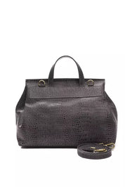 Pompei Donatella Gray Leather Women Shoulder Bag