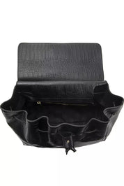 Pompei Donatella Black Leather Women Shoulder Bag