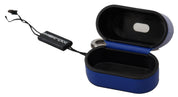 Dolce & Gabbana Blue Leather Silver Metal Logo Airpods Case