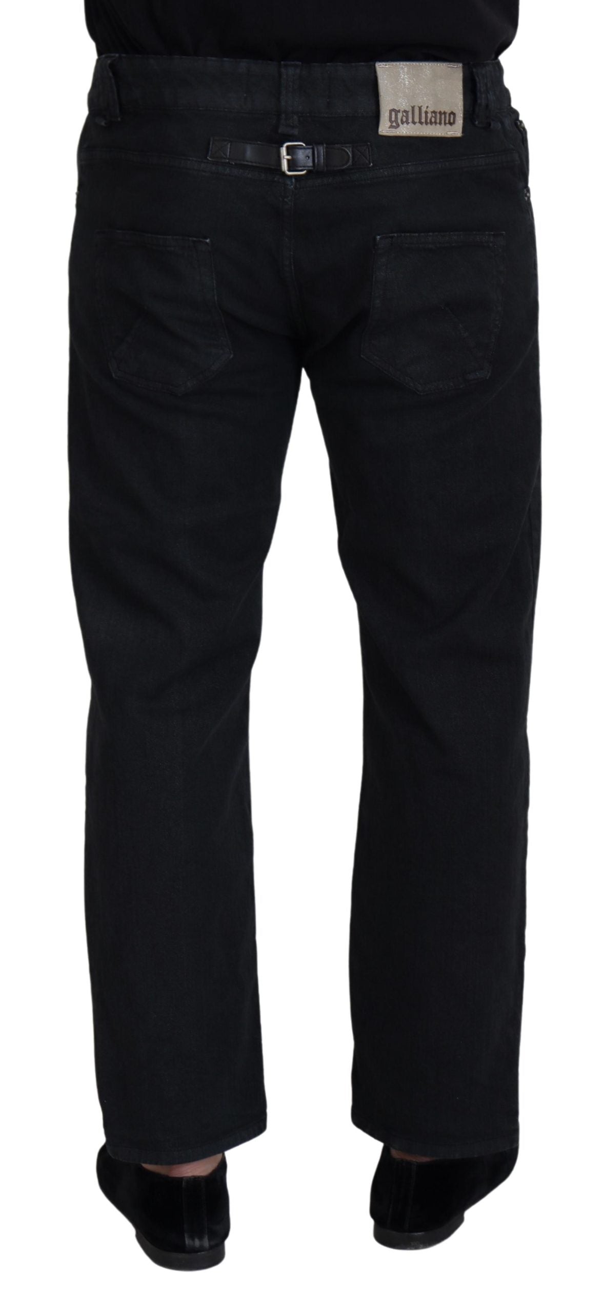 John Galliano Elegant Black Mainline Cotton Jeans