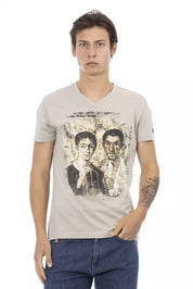 Trussardi Action Beige Cotton Men T-Shirt