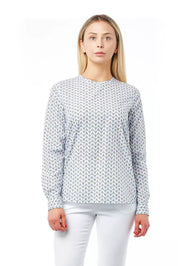 Bagutta White Cotton Women Shirt with Skull Print Closure Detail