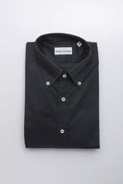 Robert Friedman Black Cotton Men Shirt