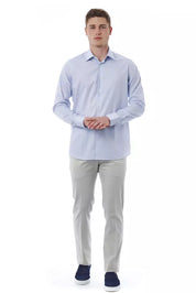 Bagutta Light Blue Cotton Men Shirt