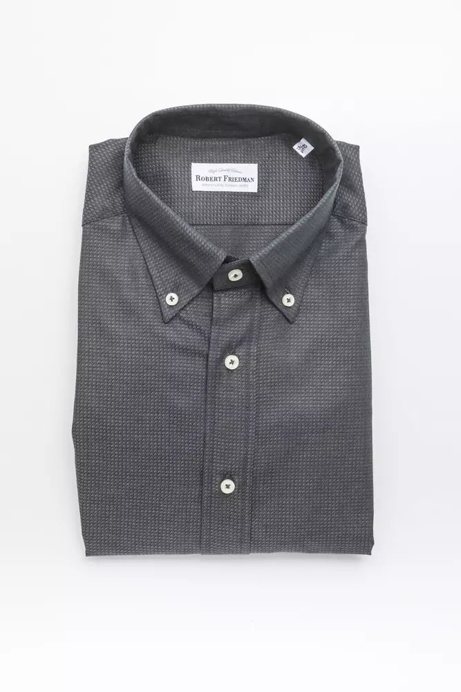 Robert Friedman Green Cotton Men Shirt