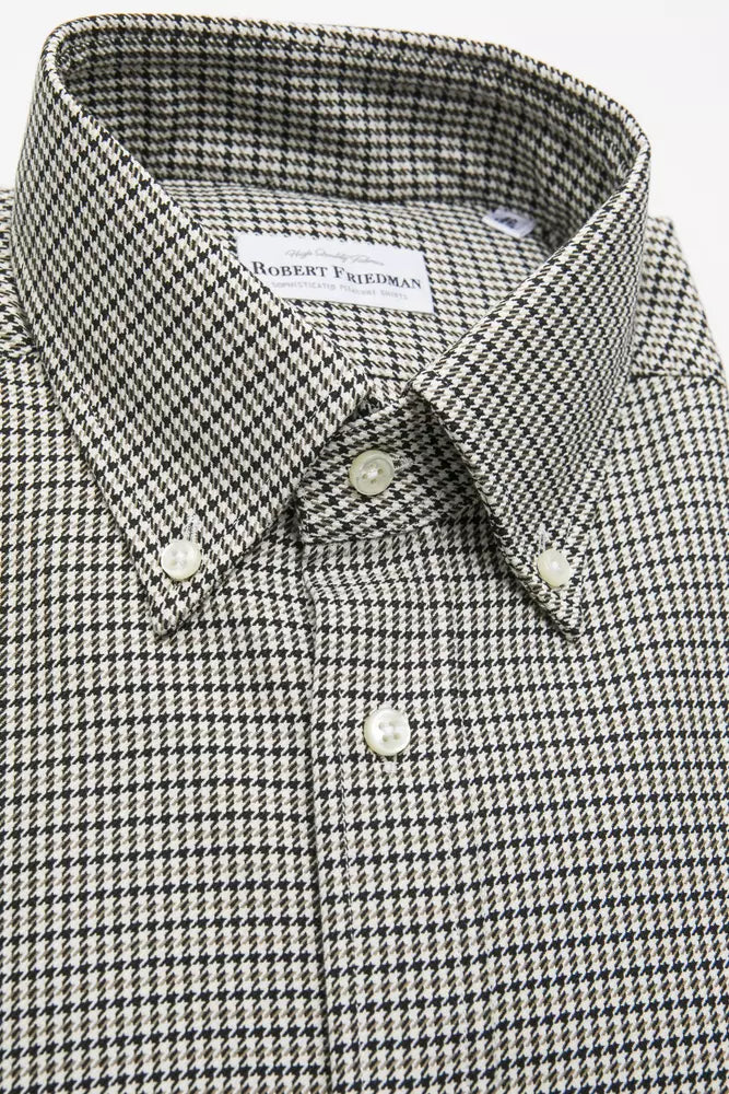 Robert Friedman Beige Cotton Men Shirt