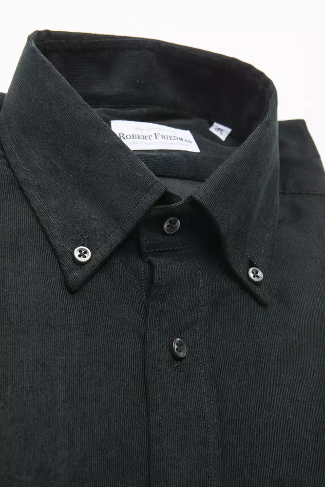 Robert Friedman Black Cotton Men's Shirt