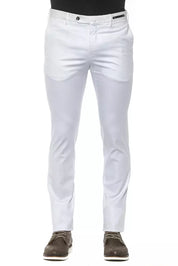 PT Torino White Cotton Slim Mens Trouser