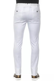 PT Torino White Cotton Slim Mens Trouser