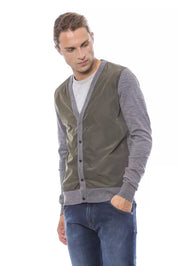 Verri Gray Wool Men Cardigan