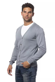 Verri Gray Cotton Men Cardigan