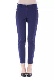 BYBLOS Blue Polyester Women's Slim Fit Pant