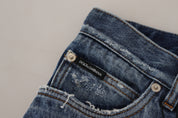 Dolce & Gabbana Chic Tattered Denim Pants for the Modern Man