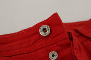 Dolce & Gabbana Chic Red Cotton Denim Pants