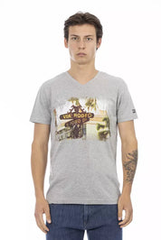 Trussardi Action Gray Cotton Men T-Shirt