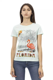 Trussardi Action Light Blue Cotton Women T-Shirt