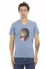 Trussardi Action Light Blue Cotton Men T-Shirt